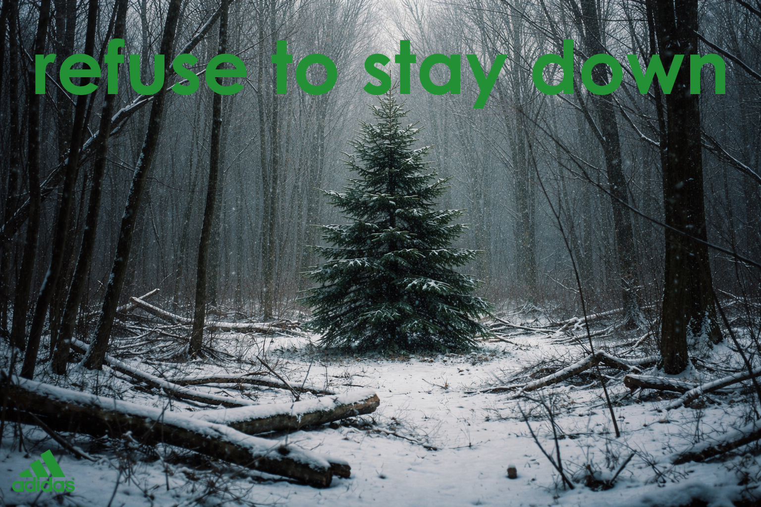 Adidas winter tree outdoor ad