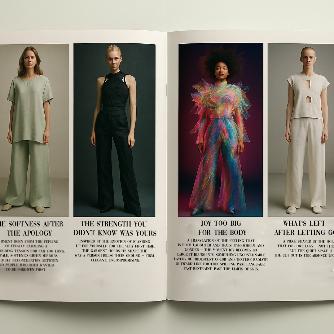 Editorial spread for The Unmade Collection