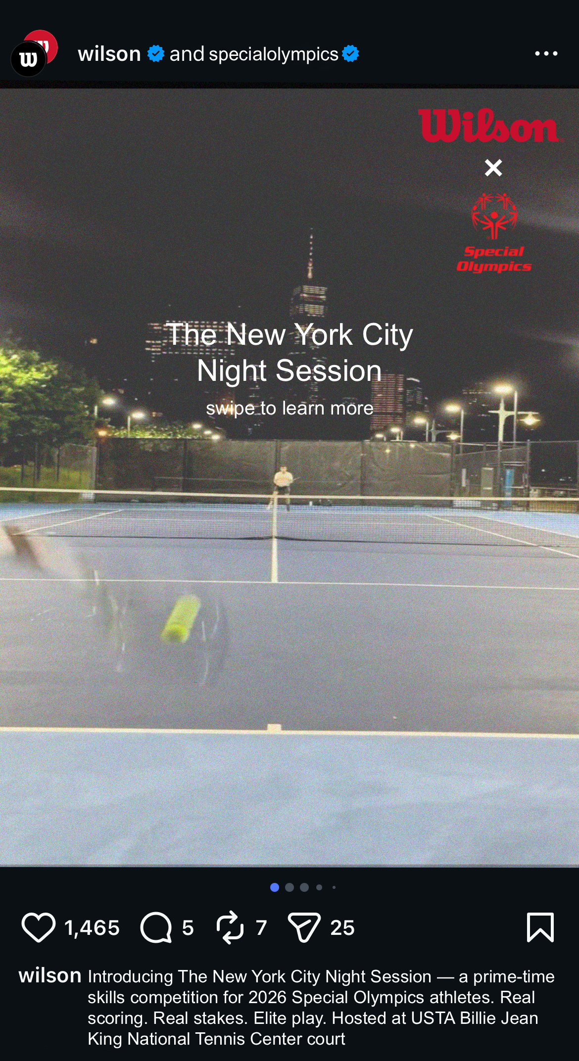 Wilson social post for the New York City Night Session