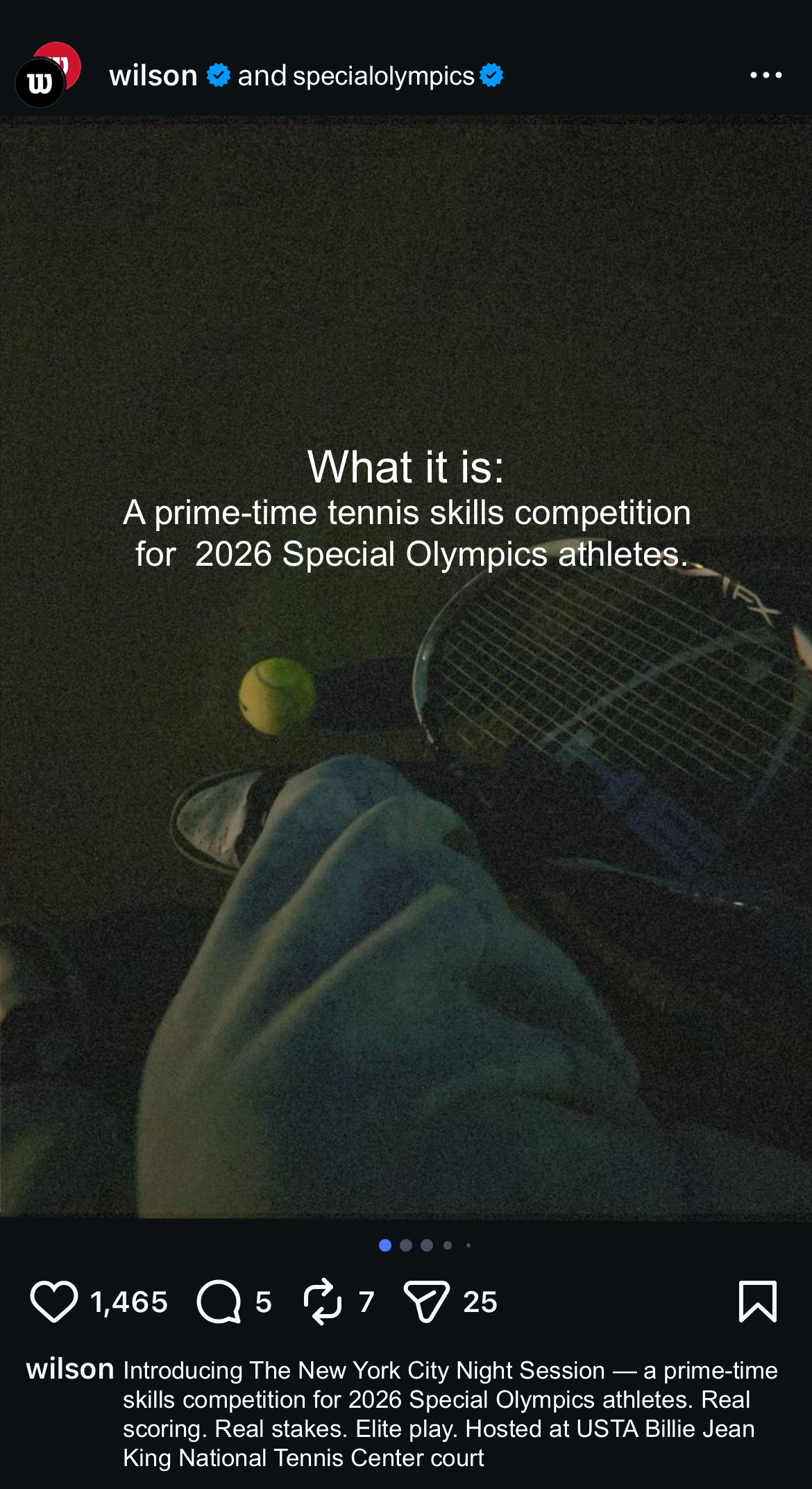 Wilson social post explaining the 2026 Special Olympics competition