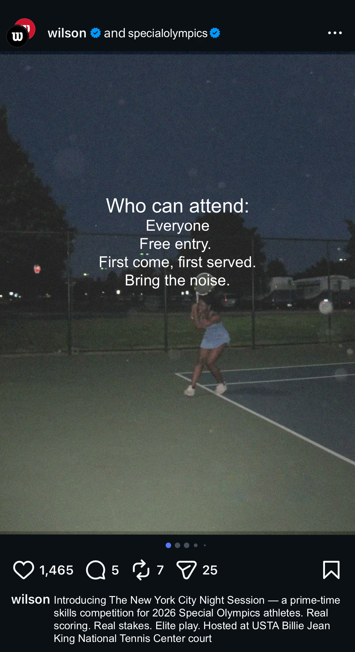 Wilson social post explaining who can attend