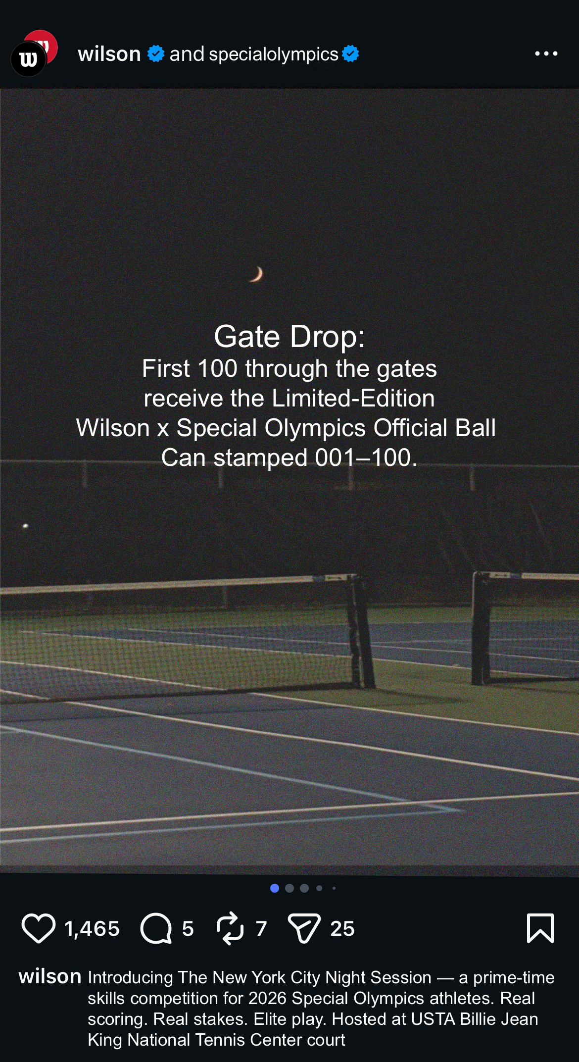 Wilson social post for the gate drop